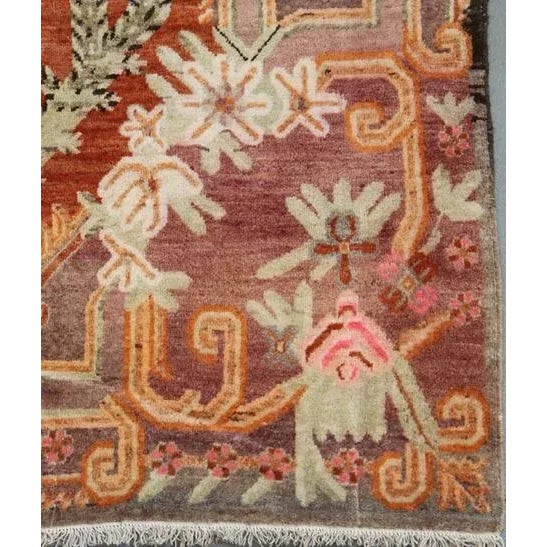 Vintage Area Rug | Samarkand Rug | Floral Colorful Rug For Sale - Image 10 of 10