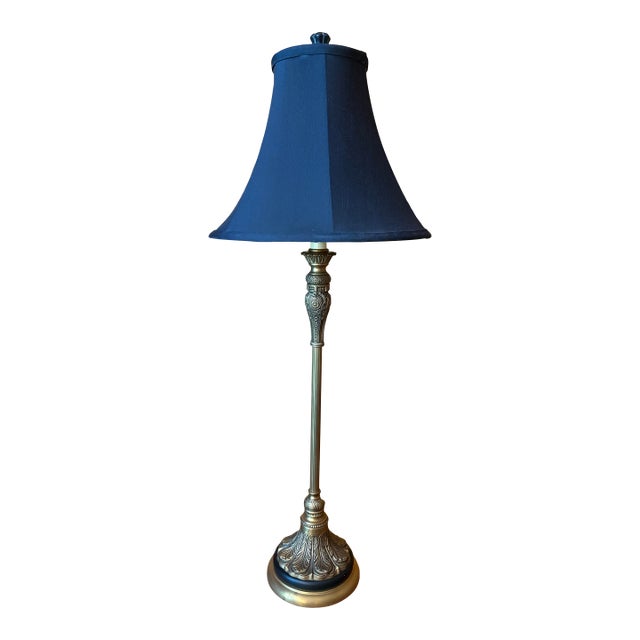 Late Twentieth Century Gold and Black Neoclassical Style Buffet Lamp From the Bombay Company For Sale