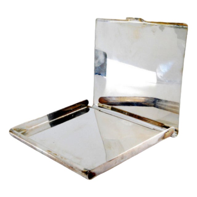 Plain Silver Card Case with Raised Bands For Sale