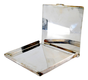 Plain Silver Card Case with Raised Bands