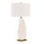 Textile Palm Leaf White Table Lamp For Sale - Image 7 of 8