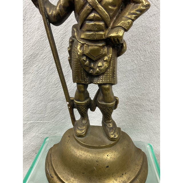English Antique Brass Figural Highlander Doorstop For Sale - Image 3 of 9