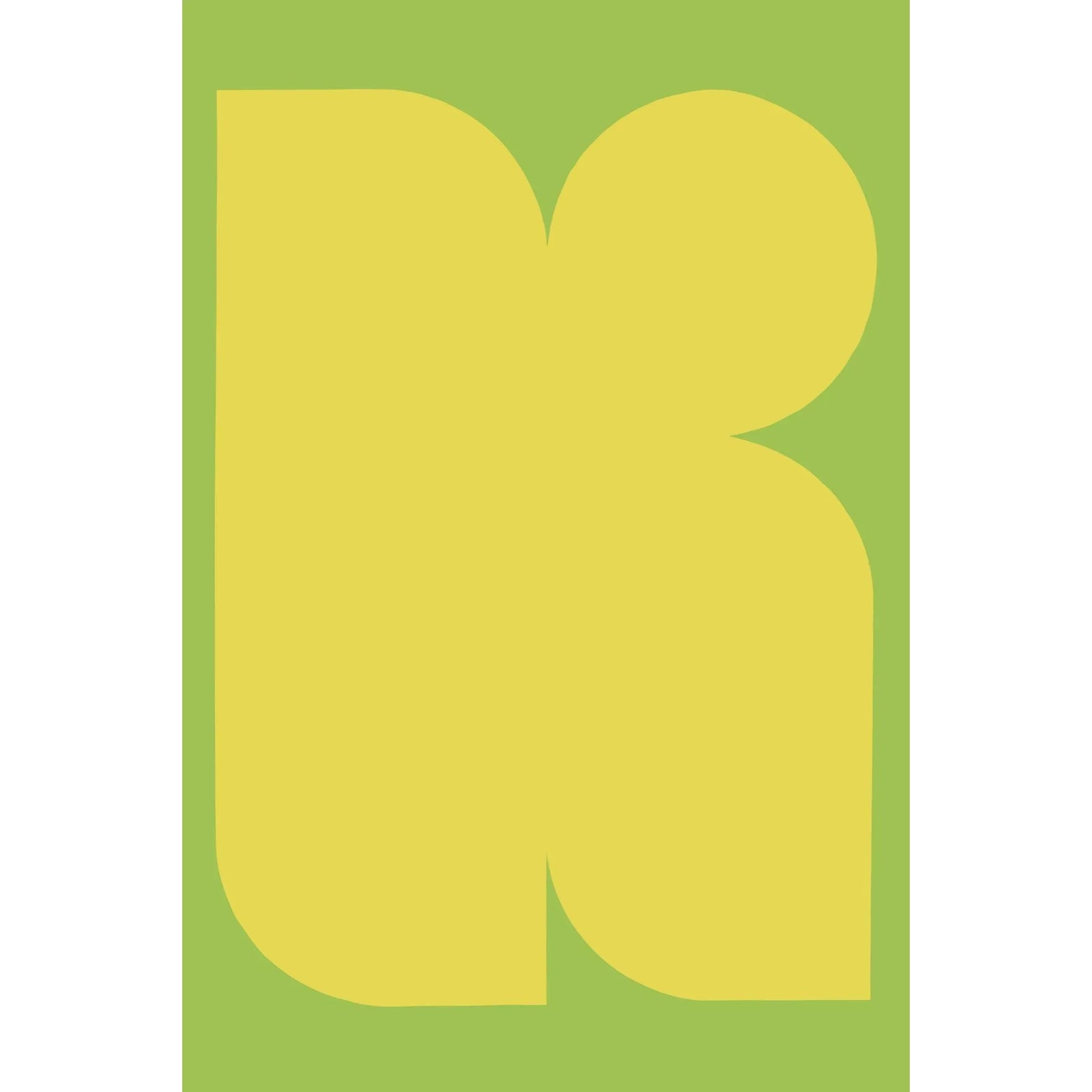 Lime Green and Yellow Abstract Geometric Shape - Bold Modern Art Print ...