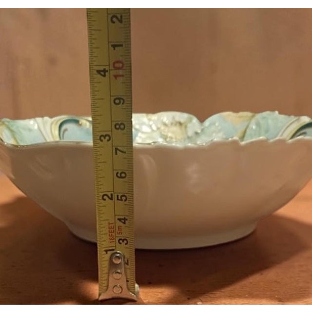 Museum Quality Antique German Art Nouveau Porcelain Centerpiece Bowl, Morning Glory Mold, Saxe-Altenburg c.1906-1920 by Unger & Schilde For Sale In Sacramento - Image 6 of 10