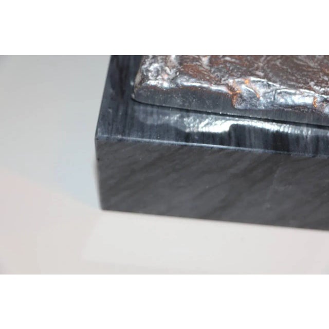 Metal Abstract Cast Metal Bust on Marble Base For Sale - Image 7 of 9