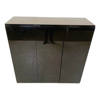 Black Lacquered Bar Cabinet, 1970s For Sale