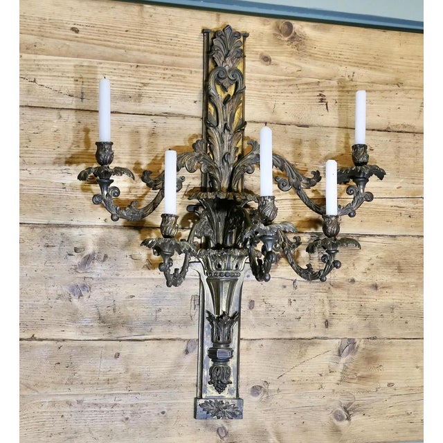 Antique Five-Branch Wall Sconce For Sale - Image 6 of 14
