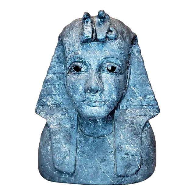 Mid Century Egyptian Ceramic Head Statue Chairish