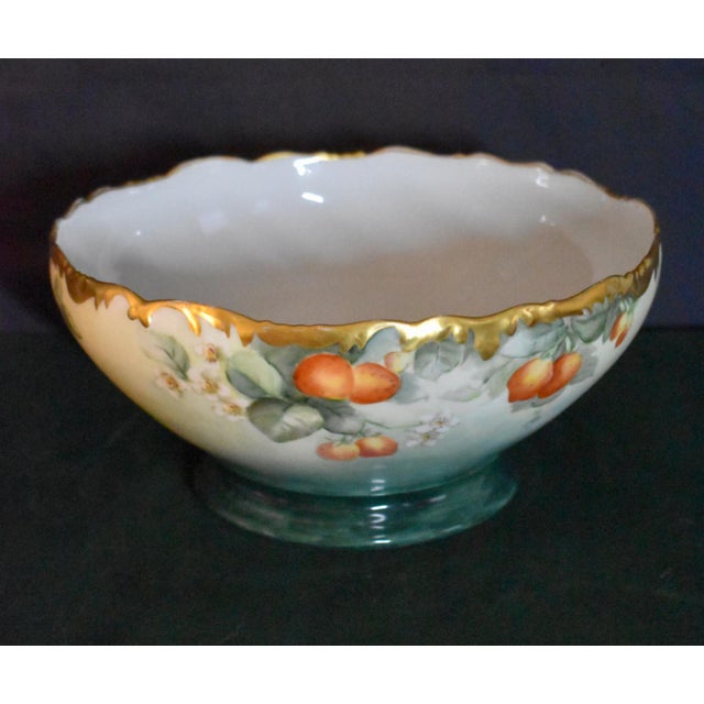 Antique T&v Limoges France Porcelain Bowl Hand Painted Strawberries Gold 1907 For Sale - Image 13 of 18