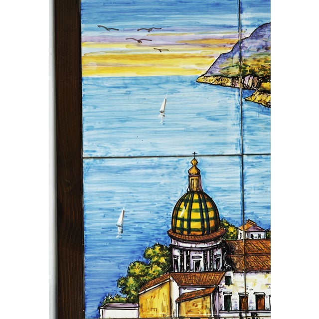 Vietri ceramic panel composed of six 20x20 cm tiles, made in the 1980s by the historic Il Vasaio di Benvenuto Apicella...