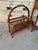 Franco Albini attributed bamboo and rattan magazine rack with carrying handle. Sturdy and in very good condition....