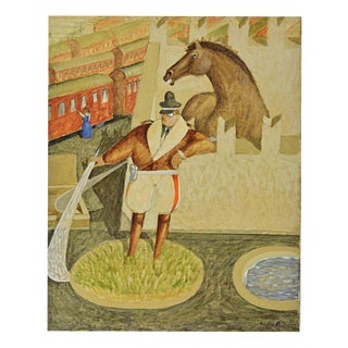 Alberto Gallerati, Wing Seizure, 1970s, Oil Painting on Canvas For Sale