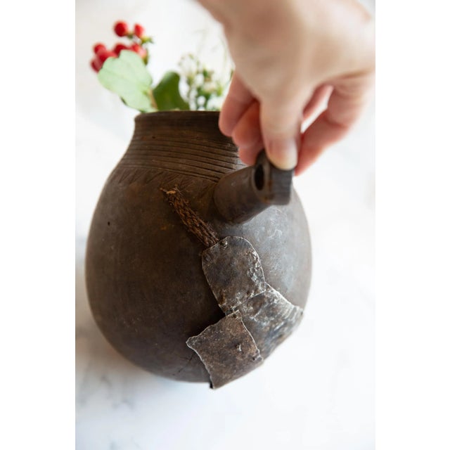 African Vintage African Wooden Pitcher For Sale - Image 3 of 10