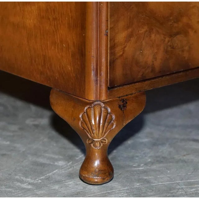 Vintage Burr & Walnut Bedside Cupboard, 1930s For Sale - Image 9 of 13