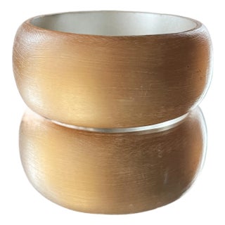 Vintage 1960s Frosted Peach Lucite Bangle Bracelet For Sale
