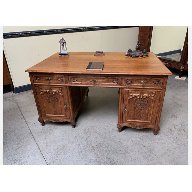 Vintage Double-Sided Desk, 1930 For Sale - Image 4 of 8