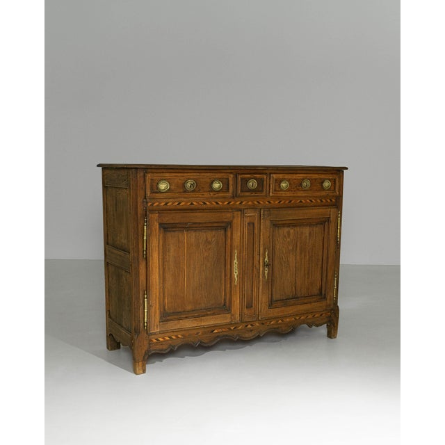 1820s French Baroque Oak Buffet With Brass Details For Sale - Image 14 of 18