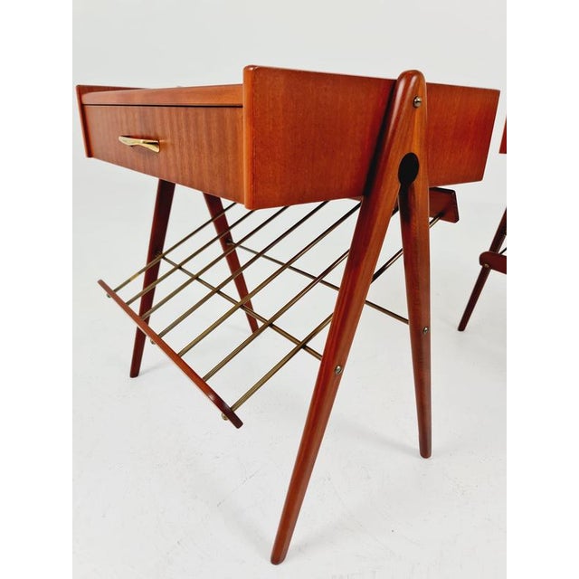 Mid-Century Danish Mahogany and Brass Nightstands, 1960s, Set of 2 For Sale - Image 18 of 18