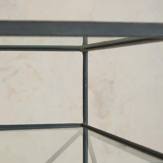 Vintage French Iron + Glass Console For Sale - Image 10 of 11