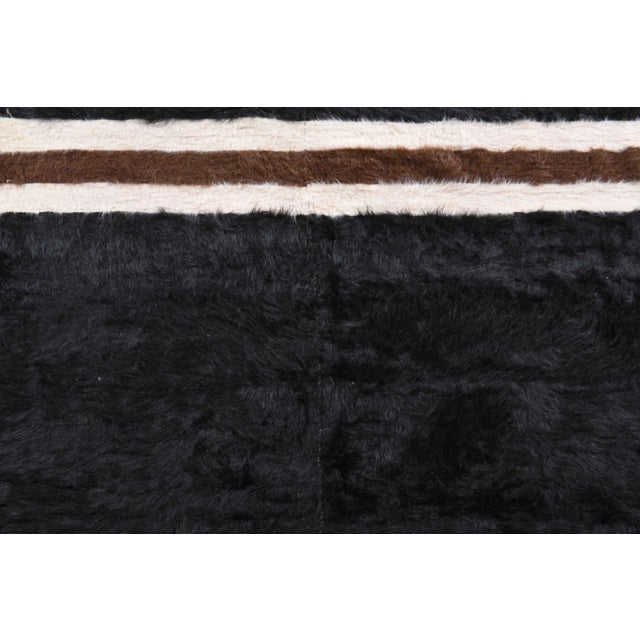 Textile Vintage Turkish Hand-Knotted Wool Cotton Brown Kilim Area Rug For Sale - Image 7 of 10