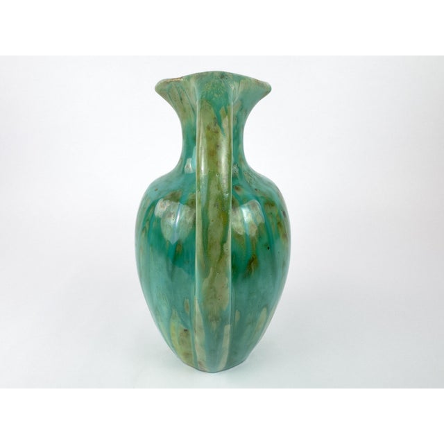 Ceramic 1930s Pierrefonds French Art Deco Double-Handled Stoneware Vase For Sale - Image 7 of 15