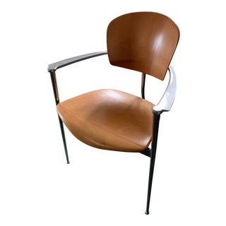 1980s Mid-Century Modern-Style Three-Legged Chair For Sale