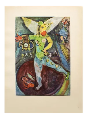 1947 After Marc Chagall, "The Acrobat" First Edition Period Parisian Offset Lithograph