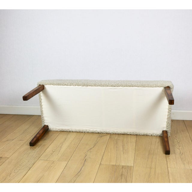 Vintage Bench in Beige Boucle, 1990s For Sale - Image 3 of 9