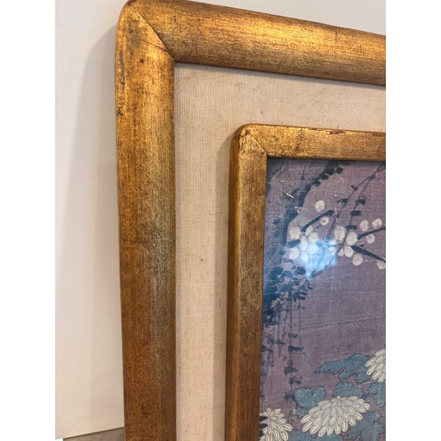 Chinoiserie Vintage Pheasants & Flowers Framed Gold Gilt Frame Chinoiserie Wall Art For Sale - Image 3 of 16
