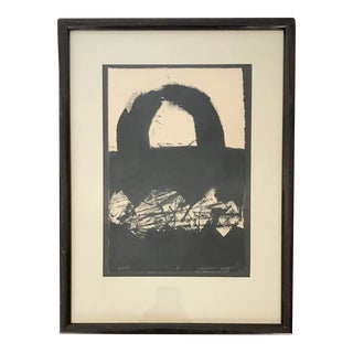 Mid 20th Century "Lock" Abstract Still Life Original Signed Monoprint, Framed For Sale