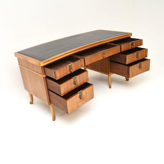 Vintage Walnut Pedestal Desk from Laszlo Hoenig, 1950s For Sale - Image 4 of 14