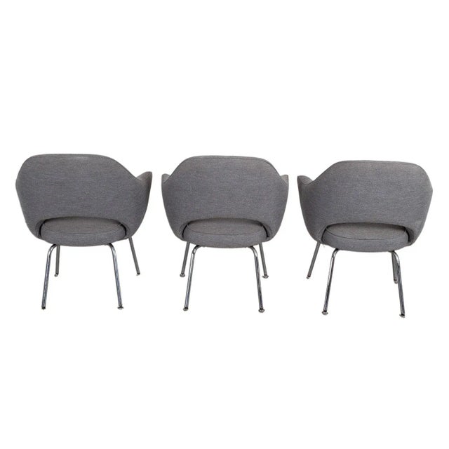 Textile 1970s Knoll Eero Saarinen Style Executive Armchairs - Set of 6 For Sale - Image 7 of 8