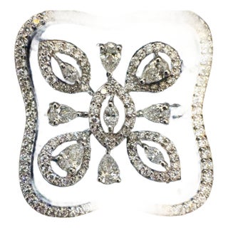 3 Carat Blue Sapphire and 2 Ct Diamond Cocktail Ring in 18 Karat White Gold 6 For Sale