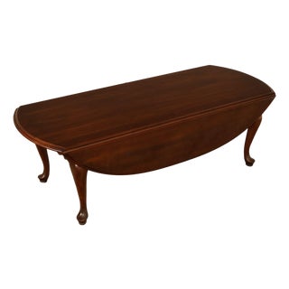 Ethan Allen Queen Anne Style Cherry Drop Leaf Coffee Table For Sale