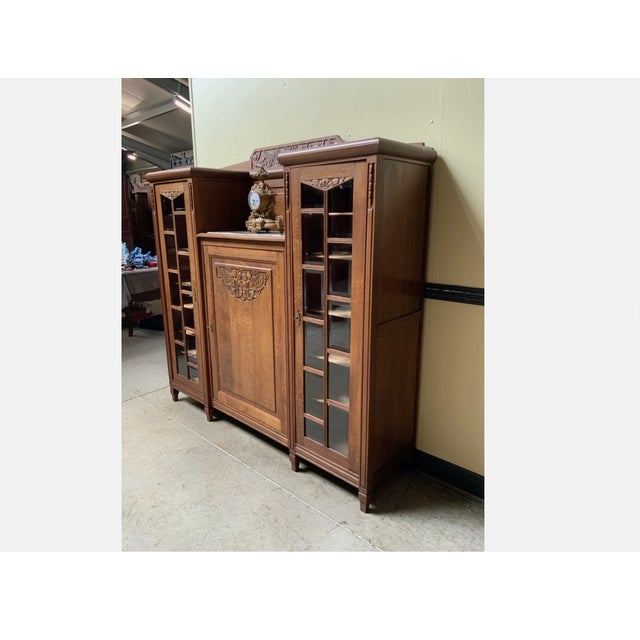 Vintage Art Deco Bookcase in Oak, 1925 For Sale - Image 3 of 11