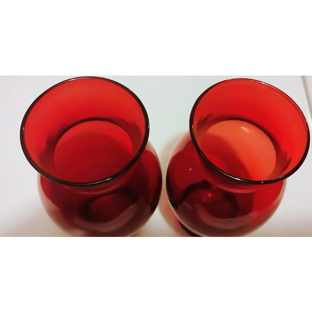 Vintage 1938-1956 Anchor Hocking Royal Ruby Glass Vases For Sale In Columbus, GA - Image 6 of 11