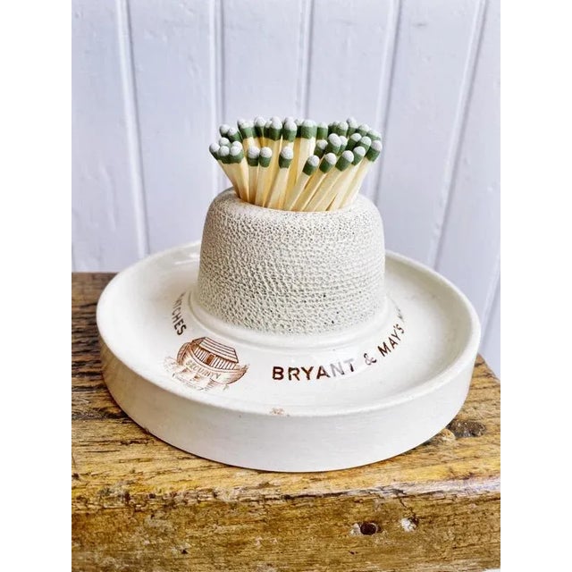 Ceramic Antique English Bryant & May’s Matches Advertising Match Striker For Sale - Image 7 of 8