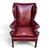 Vintage Burgundy Leather Wingback Chair With Brass Nailhead Trim by Baker For Sale - Image 10 of 18