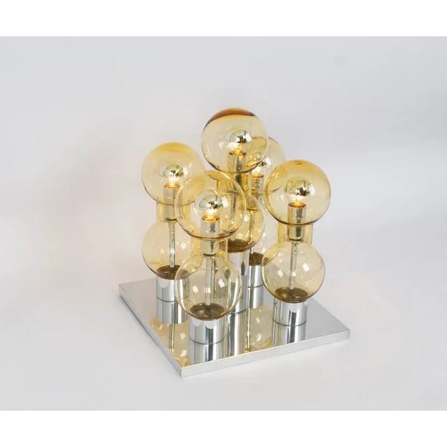 Large Murano Glass Tubes Flush Mount in Chrome by Doria, Germany, 1960s For Sale - Image 6 of 10