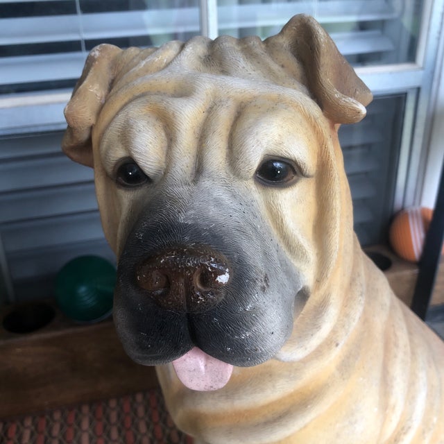 Dog figure, can deter people from a distance while sitting on your porch Or can be an indoor companion on the floor as a...