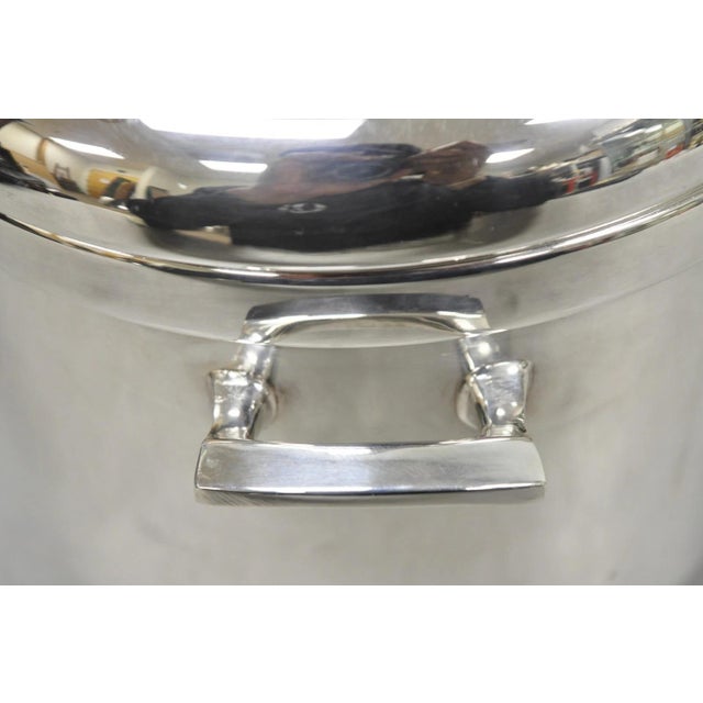 Vintage Sheffield Art Deco Silver Plated Glass Lined Covered Ice Bucket W/ Lid For Sale In Philadelphia - Image 6 of 13
