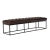 Rich espresso brown full grain leather upholstered tufted bench on modern antiqued black finish iron frame. Traditional...