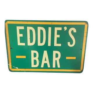 Vintage Eddies Bar Sign For Sale