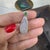 Early 21st Century 18k White Gold 8.15ct Blue Glutinous Jadeite Jade Diamond Double Drop Pendant For Sale - Image 5 of 8