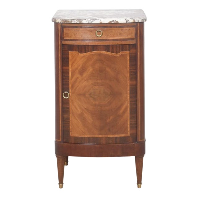 Walnut Inlaid Side Cabinet, 1890s For Sale