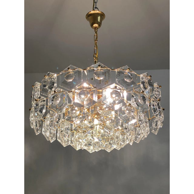 Metal Large Mid-Century Chandelier from Kinkeldey For Sale - Image 7 of 12