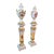 The Gilded Court – French-Inspired White Porcelain Vase With Matching Decorative Pedestal, Painted Scenes & Gold Leaf Details, Pair For Sale