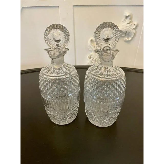 Antique Victorian Irish Cut Glass Decanters, 1860, Set of 2 For Sale - Image 3 of 7