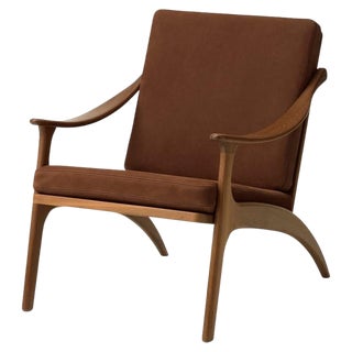 Lean Back Lounge Chair in Nabuk Teak by Warm Nordic For Sale