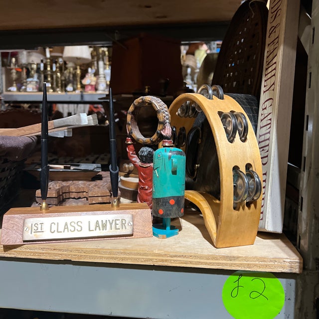 1970s 1st Class Lawyer Wooden Brass Pen Holder For Sale - Image 9 of 9